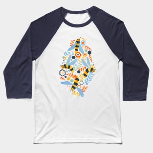 Friendly Gouache Bees Baseball T-Shirt